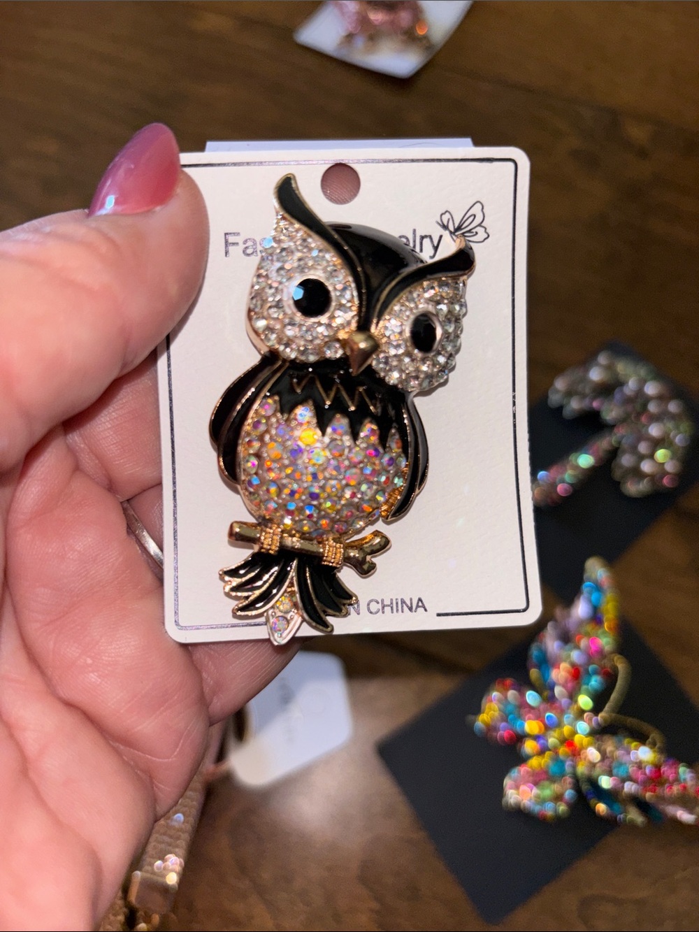 Choose 1 Crystal Embellished Key & Card Holder/bag charm/brooch NEW - Picture 7 of 8
